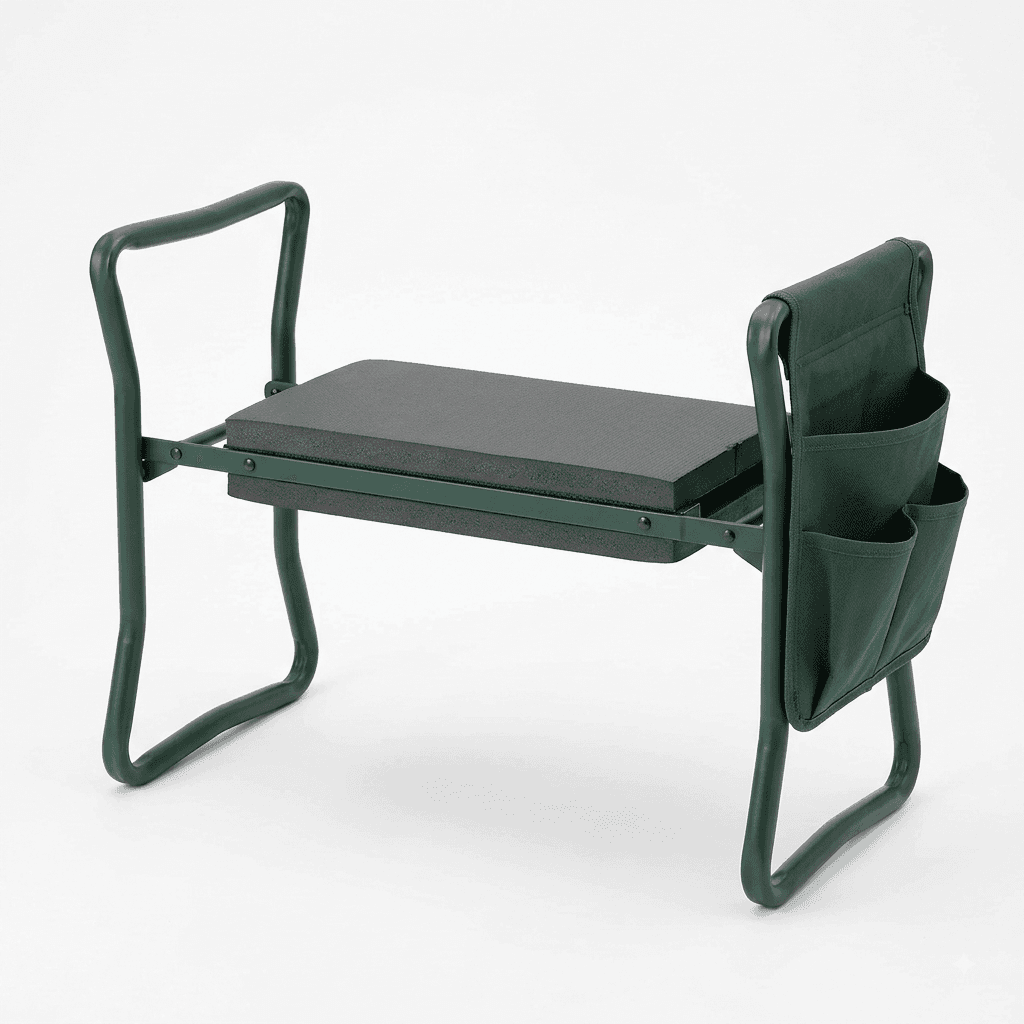 Thornstead foldable garden kneeler and tool seat, front view