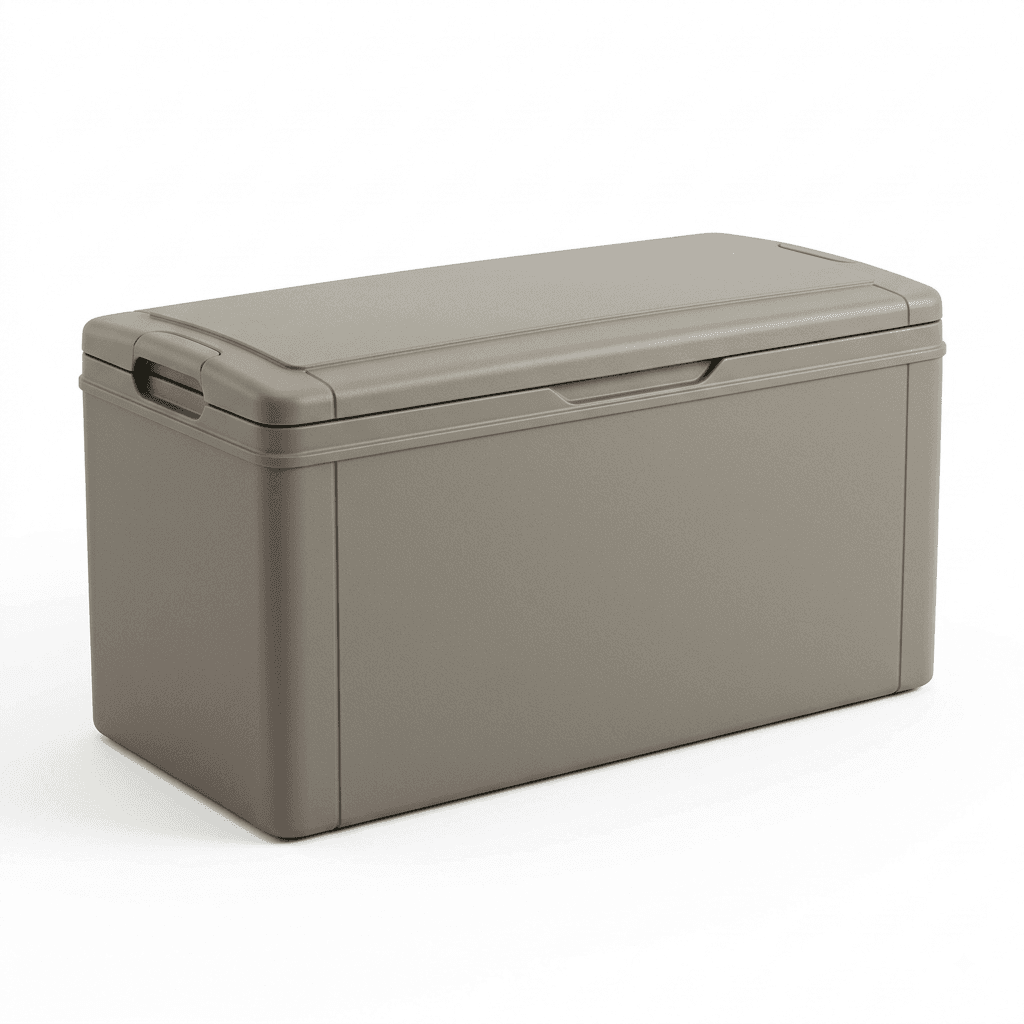 Thornstead 120 litre water-resistant outdoor storage box with the lid closed